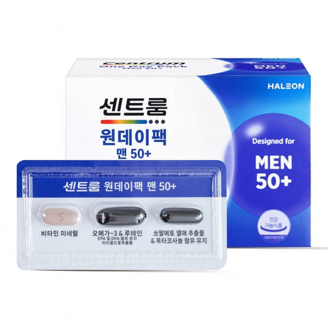 센트룸 원데이팩 맨 50+ 30개입 1박스, 1개, 1정