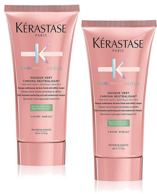 케라스타즈 크로마 앱솔루 크로마 뉴트럴라이징 그린 마스크 Kerastase Chroma Absolute Green Mask, 2개
