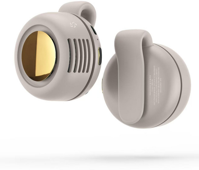 휴대용 냉각 에어컨 선풍기 허리선풍기 바디팬 목걸이 선풍기 캠핑용 미니 선풍기 저소음 대용량 배터리, 아이보리, 1, .