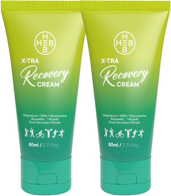 HEB 햅 보스웰리아 MSM함유 온열&릴렉스 근육통 파스냄새없는 리커버리 크림 80ml, 2개