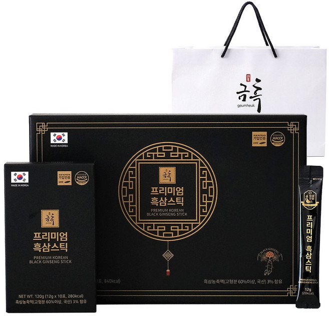 금흑 프리미엄 흑삼 스틱 (12gX30포), 1박스, 360g