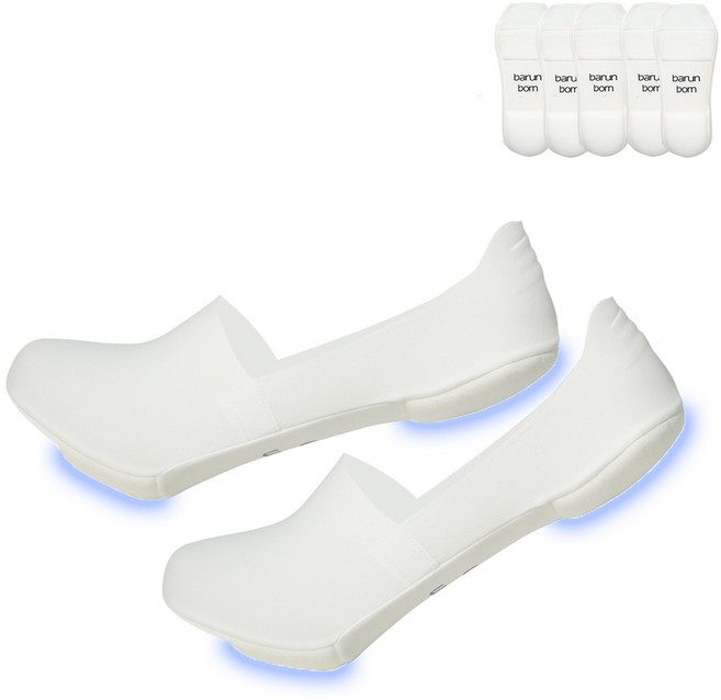 바른본 족저근막염 1cm 하프 쿠션 양말 페이크삭스 5켤레 세트