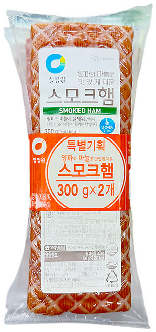 [냉장] 청정원 양파마늘 스모크햄 기획 300g+300g, 1개