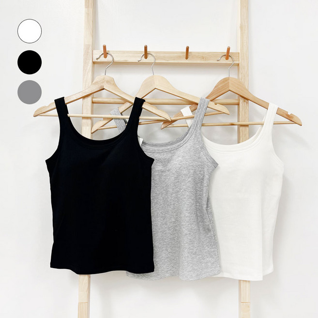 유니클로 AIRism 여성 브라탱크탑 코튼 나시 캡내장 이너웨어 GRAZU