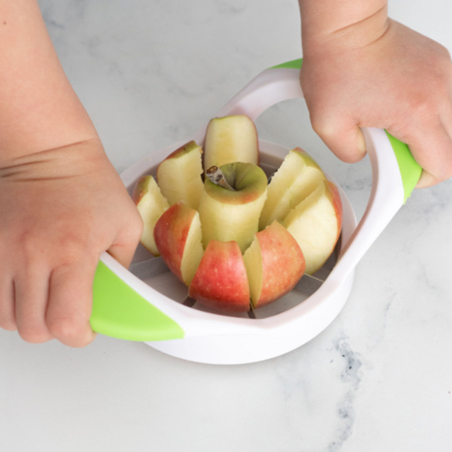 Ez 스텐레스 8조각 사과 슬라이서 커팅 다기능 과일 분할 커터기, 그린, 1개