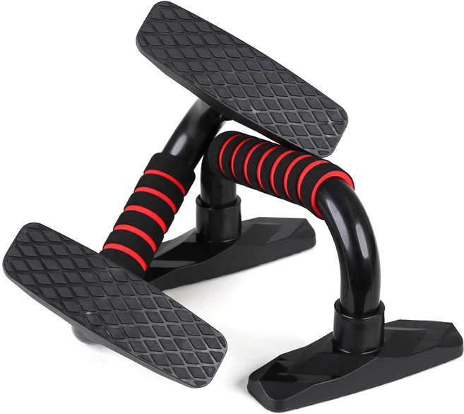 신흥클라스 미끄러지지 않는 논슬립 손목보호 푸쉬업바 2p, 레드블랙