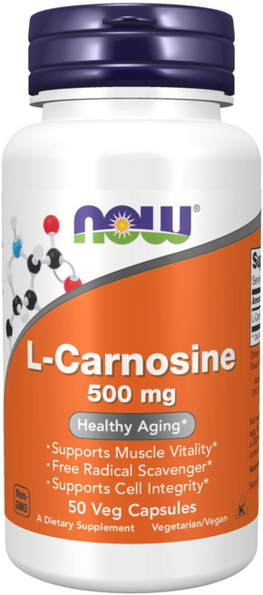 NOW Foods L-肉鹼 500mg 素食膠囊 純素, 50錠, 1個