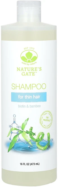 Mild By Nature (Nature's Gate) 비오틴 & 대나무 샴푸 가는 모발용 473ml(16fl oz), MildByNatureNaturesGate비오틴대나무샴, 1개, 473ml - 쿠팡