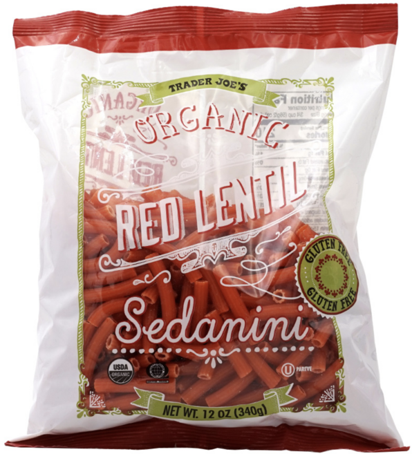 Trader Joe's Organic Red Lentil Sedanini 트레이더조 레드 렌틸 세다니니 12oz(340g) 6팩, 6개, 340g
