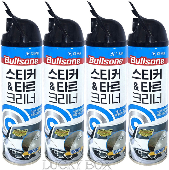 불스원 스티커 타르 크리너-400ml 4개 타르 낙진 수액 얼룩 오염 벌래 제거 제거제 세차용품, 400ml