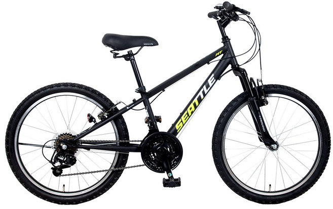 2026 삼천리자전거 시애틀 MT 22 주니어 MTB 초등학생 자전거(120~140cm / 21단 기어 / 앞서스펜션), 블랙, 1개, 150cm, 미조립박스