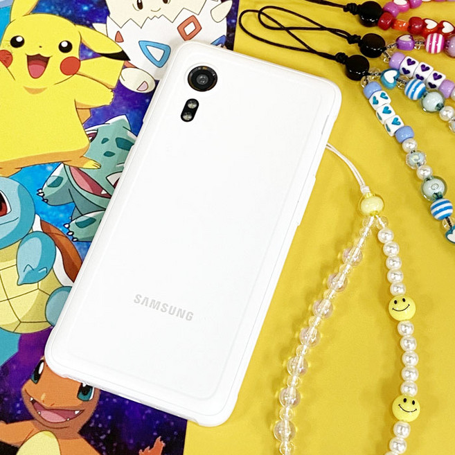 갤럭시 X Cover 5 스트랩 케이스 비즈 구슬 폰줄 포함