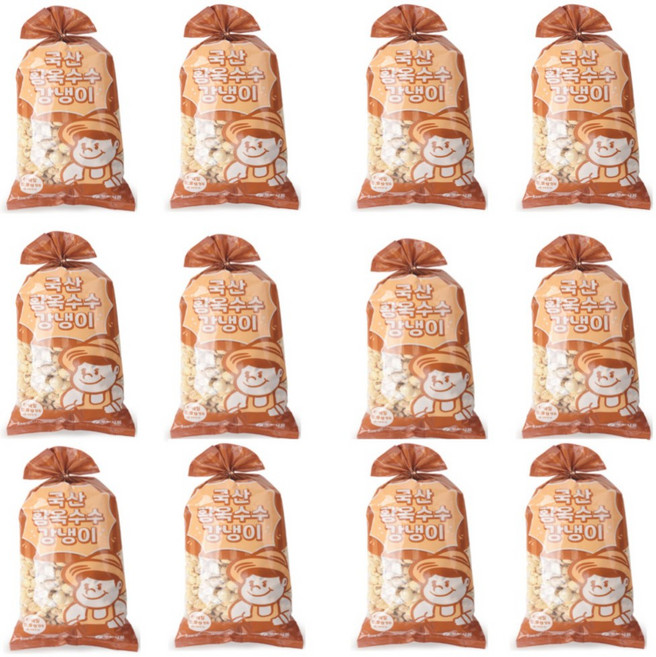 두보식품 국산 황옥수수 강냉이 230g 12개 국내산 튀밥 단백질 대용량 뻥튀기 가정용 업소용 과자 안주 기본안주 간식 술집 식당