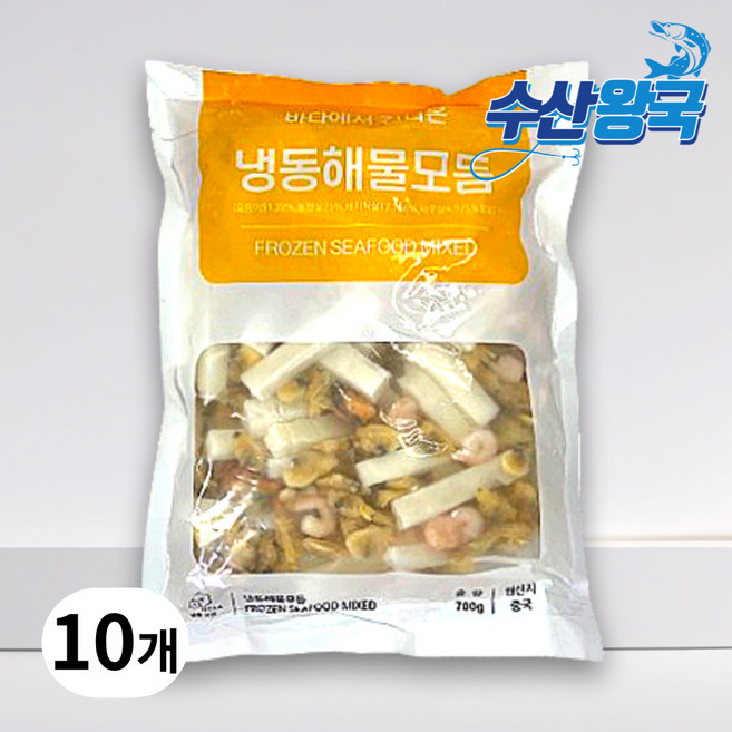 수산왕국 간편한 4종 손질 해물 믹스 모듬, 4개, 700g