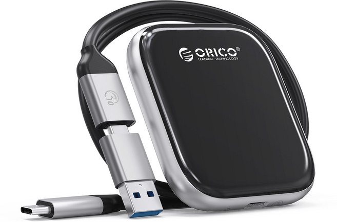 오리코 USB 3.2 Gen2 C타입 심플 비즈니스 휴대용 SSD 외장하드 A5PLUS, 블랙, 4TB