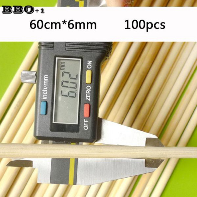 나무꼬치 조리용 전용꼬지 바베큐 대나무 꼬치 매우 긴 토네이도 감자 나무 나선형 바 레스토랑 공급 60cm x 6mm 50-100 개, 1)50pcs 50cm x 6mm
