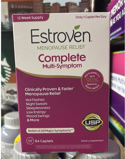 에스트로벤 갱년기 여성용 메노포즈 개선 84정 Estroven Complete Multi-Symptom Menopause Relief 84 Caplets, 1개