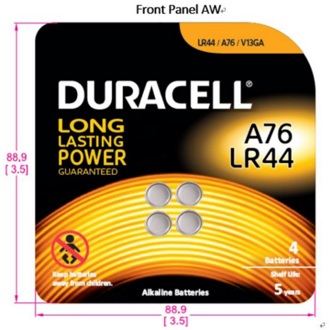 듀라셀 알카라인 코인셀 LR44(4입), 단품