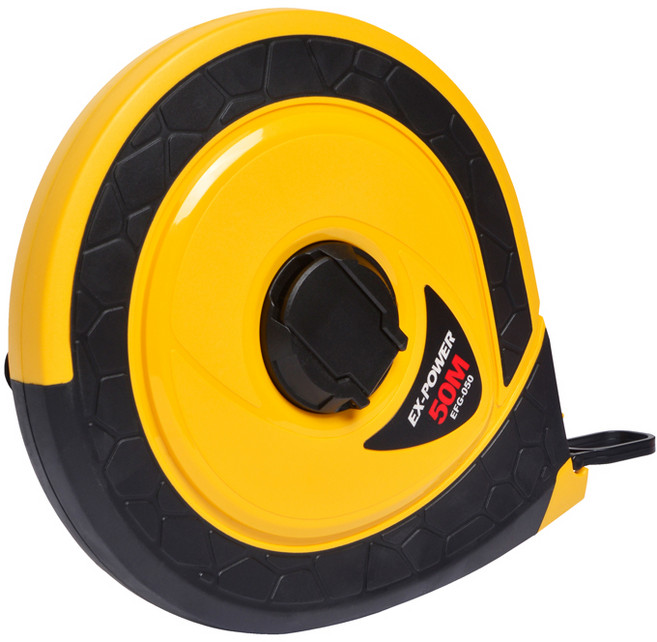 이엑스파워 EFG-050 화이버 수동 줄자 50mx15mm 방수 측정 수공구 산업용 작업용, 1개