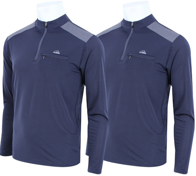 [더맨월드] JC-MT 코드 쿨 집업티 (1+1) 남자 냉감 반집업 작업복 등산복 긴팔티