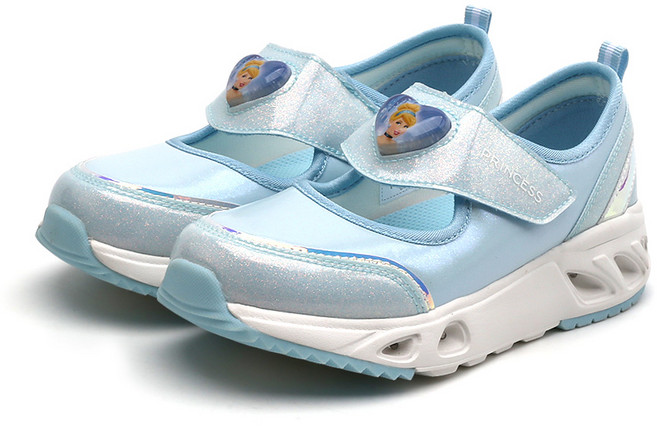 디즈니 신데렐라 큐티 LED 반찍이 라이팅 벨크로 찍찍이 키즈 운동화
