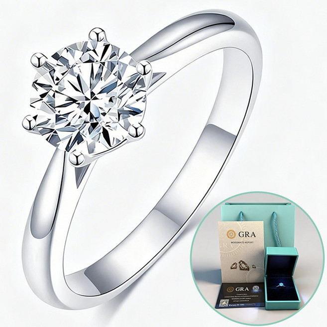 모이사나이트 반지 S925 실버 GRA 인증서 VVS1 D컬러 3EX커트 럭셔리 선물 세트 생일 선물 프로포즈 웨딩 약혼반지