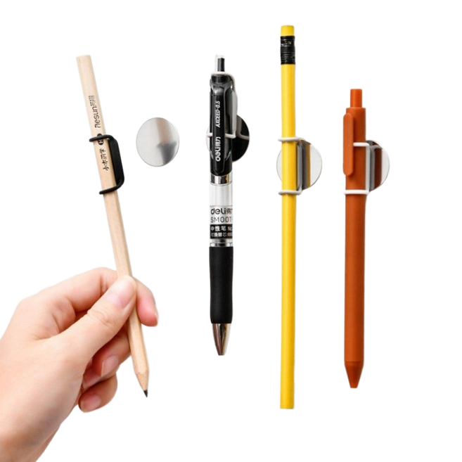 볼펜 펜 홀더 자석 클립 마그네틱 케이블 선정리 5개, 그레이