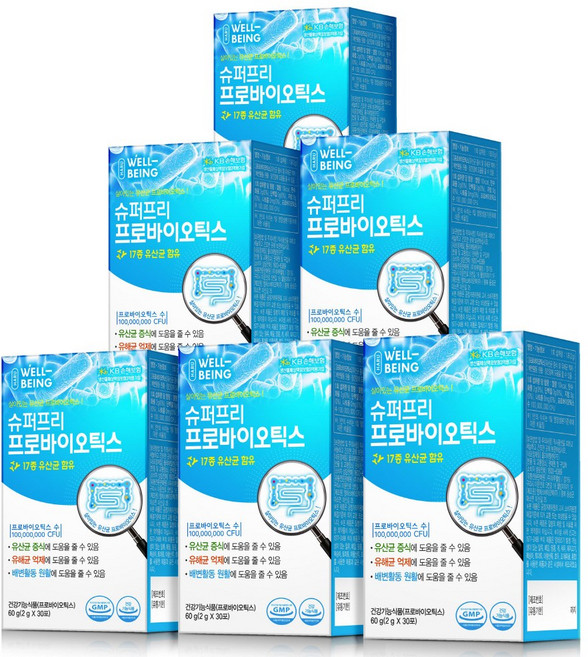 하루웰빙 슈퍼 프리 프로바이오틱스, 60g, 6개