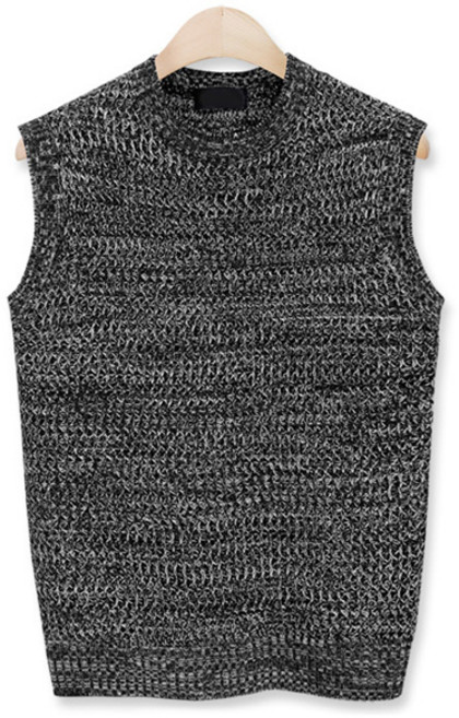 MNC MNC MNC 투톤보카시 라운드 조끼 (MDKN582SO)ff