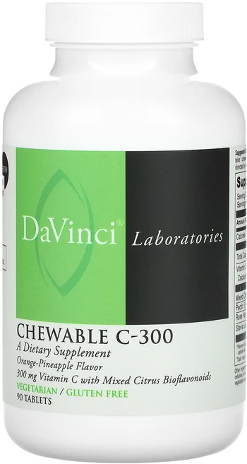 다빈치 랩 오브 버몬트 츄어블 C-300 오렌지 파인애플 300mg 90 정, 90정, 1개 - 쿠팡