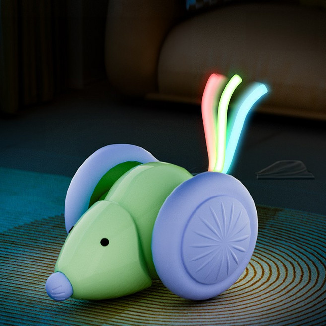 메호라 고양이 LED 장애물 자동 회피 쥐 잡기 놀이 장나감, 퍼플, 1개