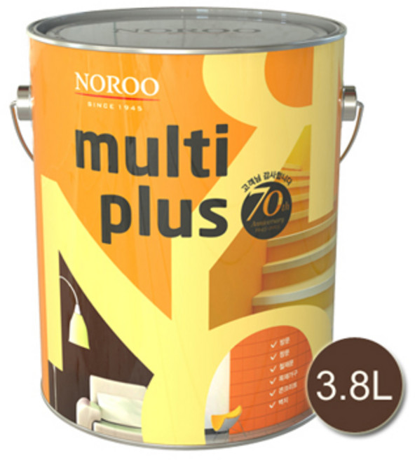 노루페인트 다용도용 친환경 수성페인트 멀티플러스 3.8L 반광, 화이트3, 1개