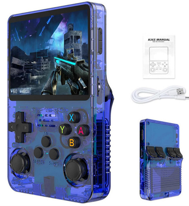 R36S 掌上遊戲機 開源WiFi對打, 透藍128G 海奇版