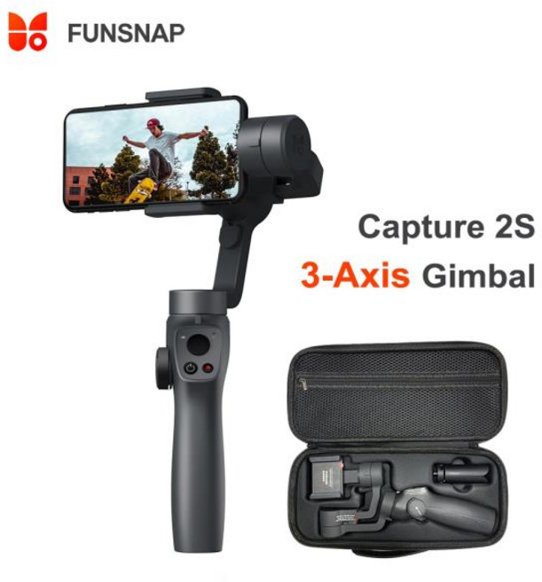 Funsnap Capture2S 3 축 스마트 폰 핸드 헬드 짐벌 안정기 스마트 폰용 포커스 풀 줌 Samsung iPhone Gopro Xiaomi
