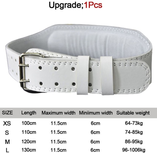 스쿼트 헬쓰 Loggdeel-가죽 역도 벨트 파워 체육관 피트니스 크로스핏 트레이닝 스쿼트 지지 벨트 아령 바, 02 S, 04 A Upgrade White_02 S