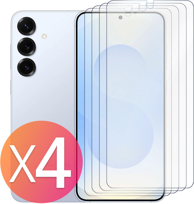 넥스트모바일 2+2 갤럭시 S25 플러스 울트라 지문인식 PET 국산 평면 항균 액정 보호 필름, 4개