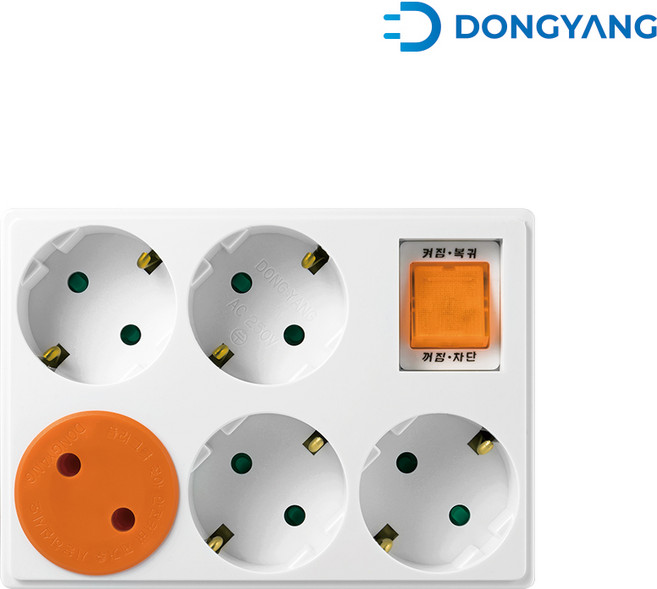 동양전자산업 동양전자산업 5구 16A 메인스위치 멀티탭 DYMX-G5S, 화이트, 1개