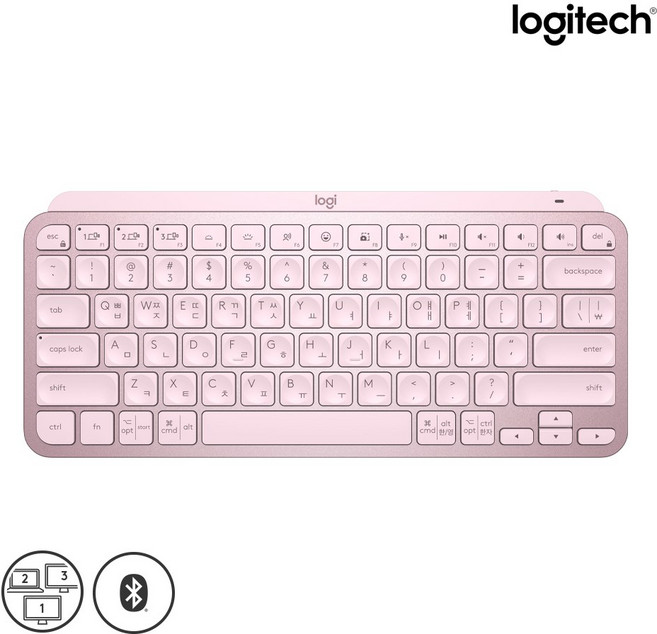 로지텍 MX KEYS MINI 블루투스 무선 텐키리스 키보드, 로즈 핑크, YR0084