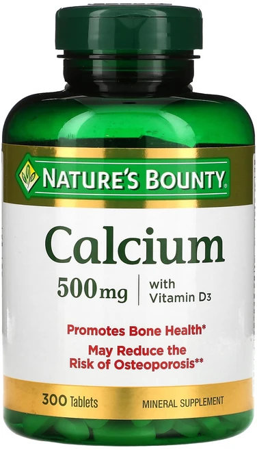 네이쳐스바운티 비타민 D3 함유 칼슘 500mg 300정, 5개 - 쿠팡