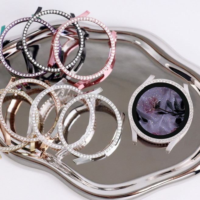 오르몽트 갤럭시워치7 40mm 44mm 다이아 하프커버 보호커버 보호케이스 초경량 큐빅 케이스, 블랙