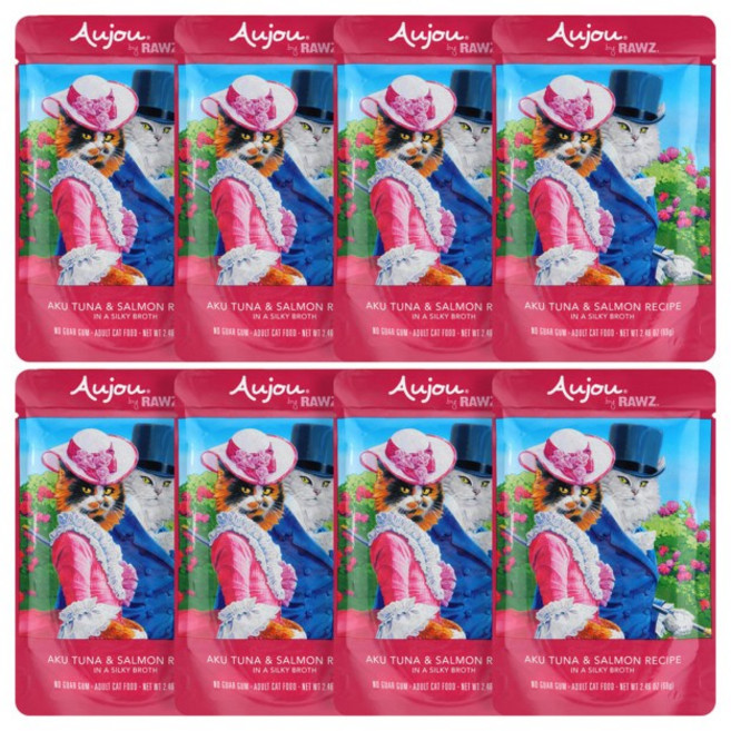 오쥬바이로우즈 참치 연어 고양이 주식파우치 8p, 참치&연어 69g, 69g, 8개