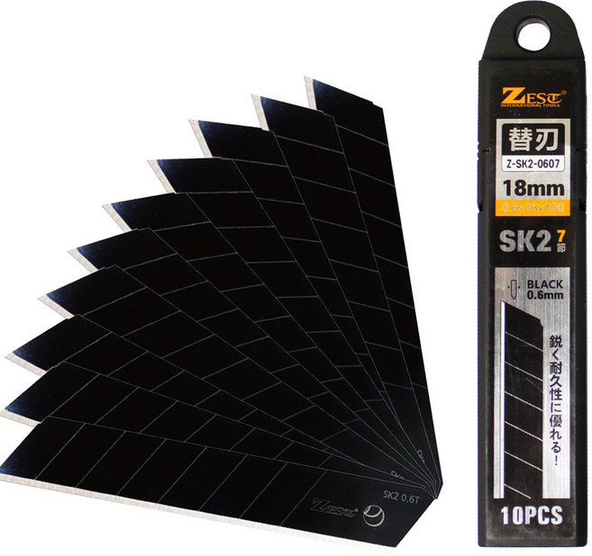 제스트 블랙 커터칼날 18mm 7칸 Z-SK2-0607, 제스트 블랙  Z-SK2-0607 7칸, 18mm 커터칼날