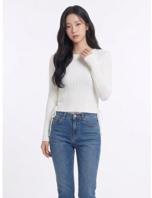 에고이스트 레이스업 장식 부클 니트 화이트 EP1KL261_P417377445 688930