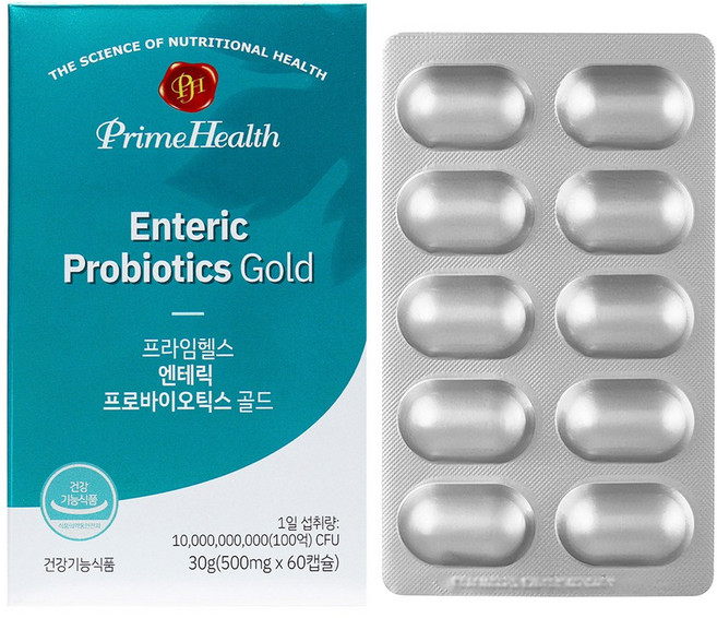프라임헬스 엔테릭 프로바이오틱스 골드 유산균, 3개, 60정