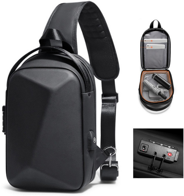 ROWE 락시스템 여행용 슬링백 단단한 하드 크로스백 메신저백 자전거 어깨 가방 R606