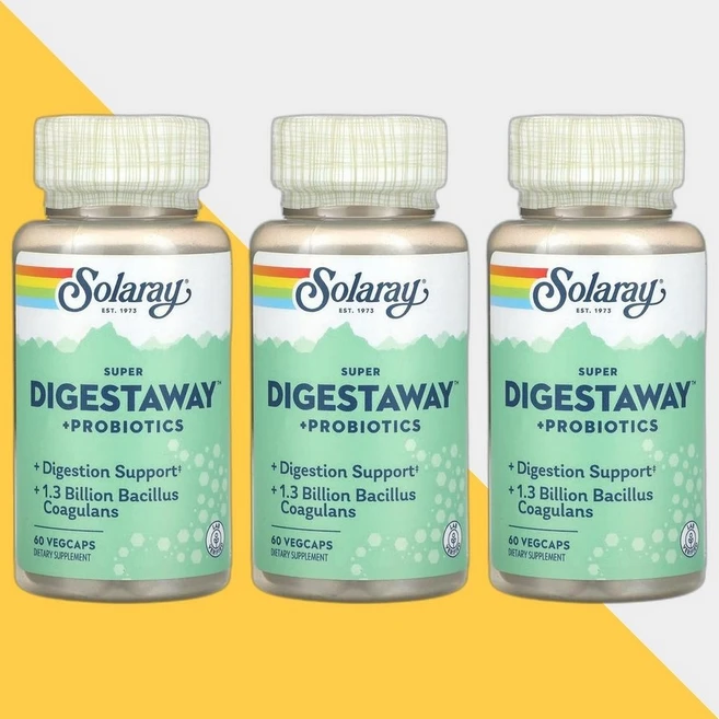 Solaray 슈퍼 다이제스트웨이 프로바이오틱 Super Digestaway Probiotics, 3개, 60정 - 쿠팡