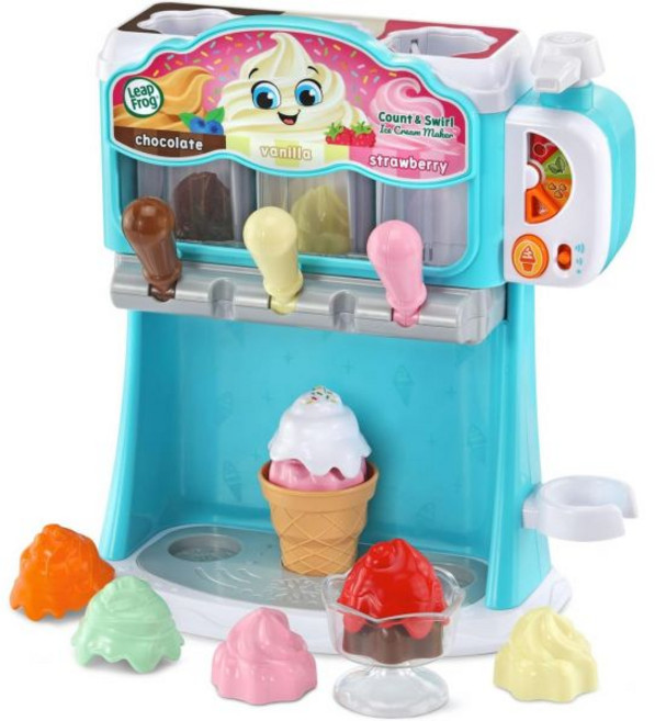 리프로그 LeapFrog 키즈 리프프로그 카운트 앤 스월 아이스크림 메이커 플레이세트 핑크, Blue, 1개
