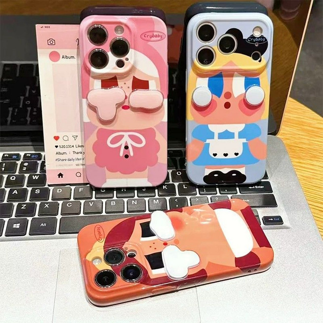만인글로벌 크라이베이비 입체눈물 핑크 블루 브라운 3종 휴대폰 케이스 갤럭시S26 울트라 S22~25 갤럭시A