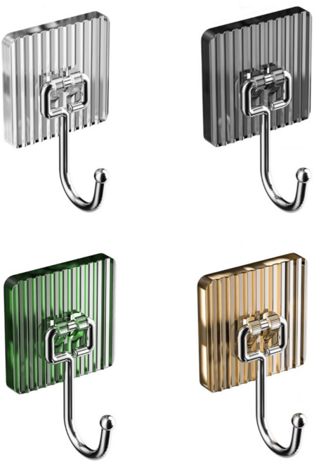 하옵 무타공 접착식 후크걸이 4개세트, 1개, 혼합색상