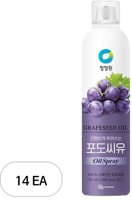 청정원 포도씨유 스프레이, 14개, 250ml